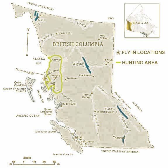 A map of the BC hunting areas